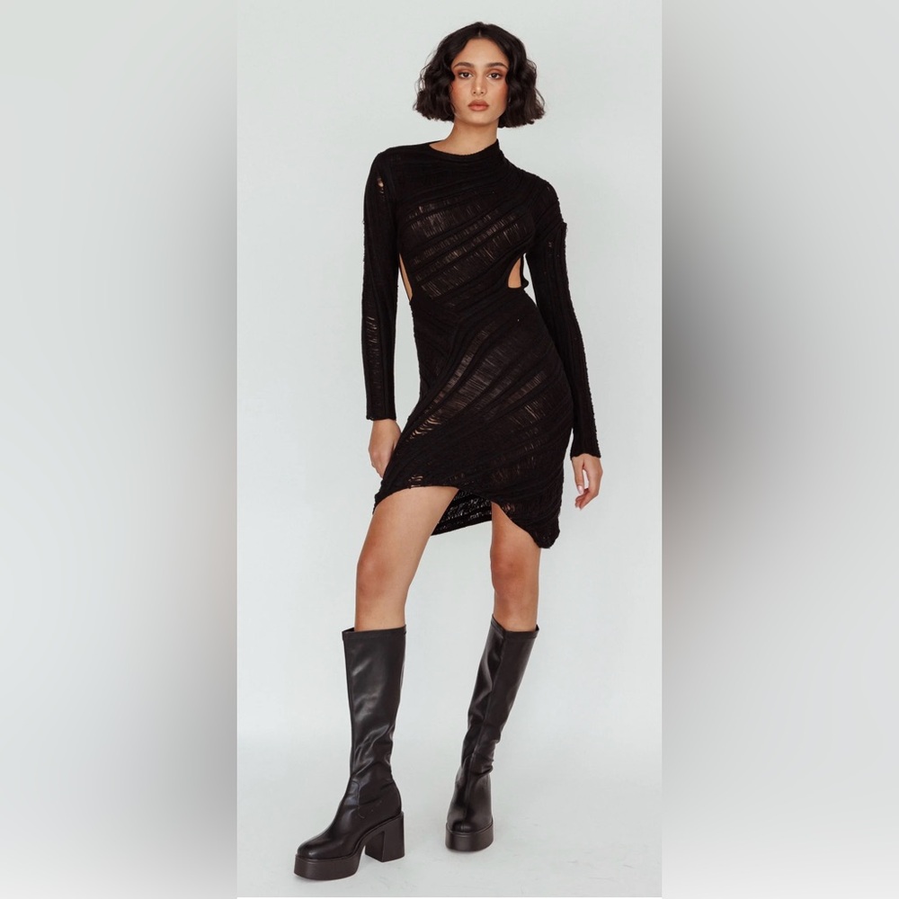 Black Cutout Bodycon Mini – Showstopper Alert! (Size M) - Picture 3 of 7